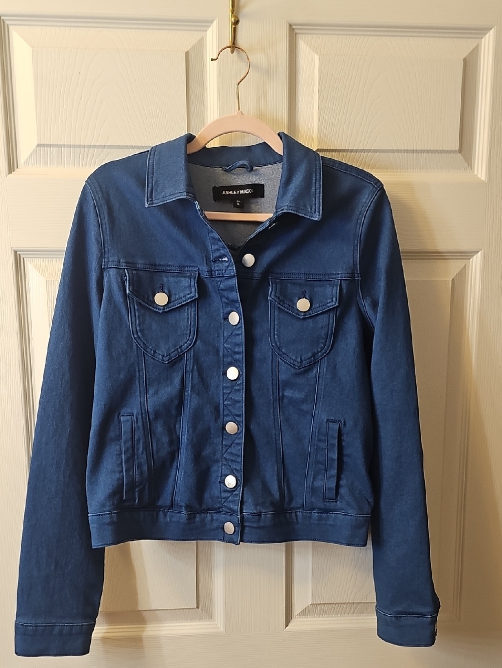 Ashley Mason Dark Blue Denim Jacket with Silver Buttons